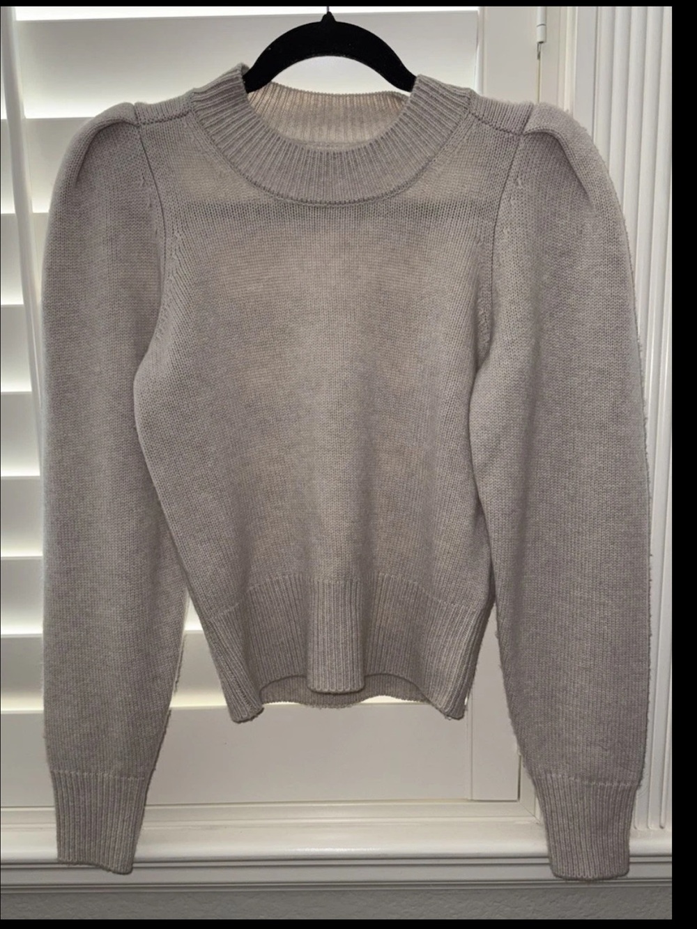 Mayson The Label Wool Cashmere Tan Puff Sleeve Sweater Size XS